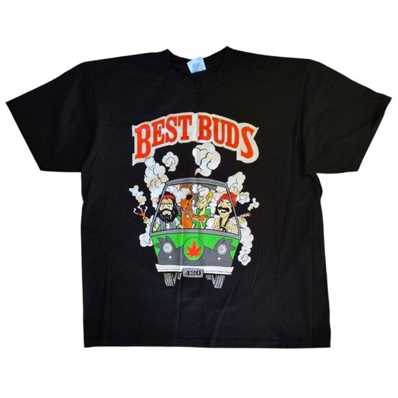 Y2K Custom Black Cheech Chong Scooby Doo Best Buds Graphic Tee 2XL - Picture 2 of 13